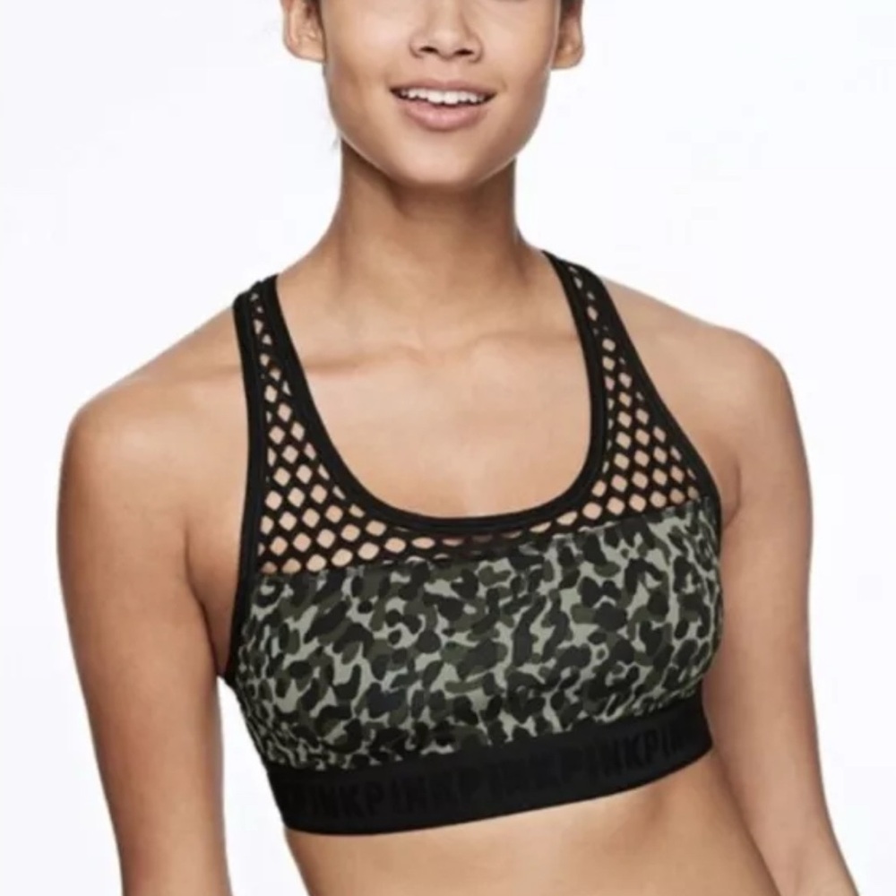 PINK Victoria's Secret Camo Sports Bra Olive green